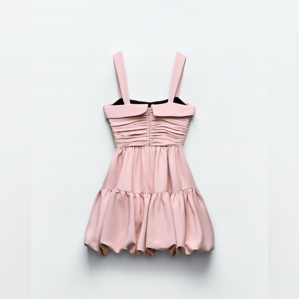 NWT ZARA DRAPED BALLOON MINI DRESS - Picture 10 of 11